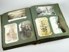 Postcard album including humorous, military, birthday wishes etc Condition reports provided on