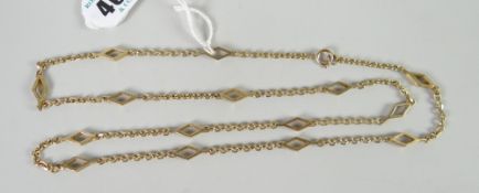 A 9ct yellow gold alternate link long necklace, 25grams Condition reports provided on request by