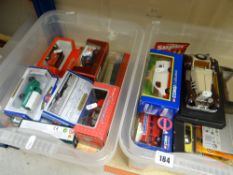 Two tubs of boxed diecast vehicles Condition reports provided on request by email for this auction