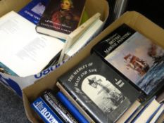 A quantity of mainly non-fiction maritime-themed and naval-history books, including biographies