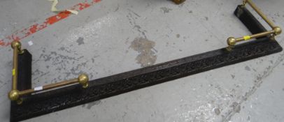 An antique brass and cast iron fender Condition reports provided on request by email for this
