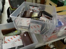 Two tubs of modern gent's wallets and note-cases ETC Condition reports provided on request by
