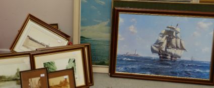 A quantity of framed prints, mainly maritime Condition reports provided on request by email for this