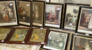 Eight antique framed 'Cries of London' series prints and a vintage framed triptych Condition reports