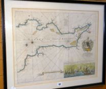 GREENVILE COLLINS circa 1693 map of the Bristol Channel - entitled 'The Severn or Channell of