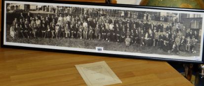 A framed black & white photograph of the Delegates for the League of Nations meeting in Aberystwyth,