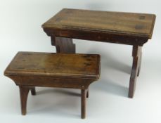 Two simple joined oak antique stools (BBC Bargain Hunt) Condition reports provided on request by