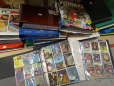 A large collection of cigarette and collectors cards in folders including a collection of