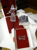 A boxed Swarovski 2000 edition annual edition Masquerade 'Columbine' figure with display stand and