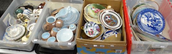 Three tubs and one box of bric-a-brac china Condition reports provided on request by email for