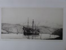 LT COL HAROLD WYLLIE OBE (eldest son of William Lionel) dry point etching - 'The Implacable'