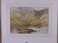 WILLIAM GREY watercolour - Snowdonia lake entitled 'Llyn Dwythwch' and dated June 1853, signature