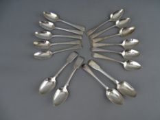 A SET OF SIX SILVER TEASPOONS, 2.5 troy ozs, London 1800, a set of five silver teaspoons, 2.8 troy