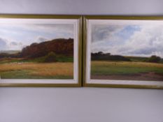 JOSEPH KNIGHT watercolours, a pair - peaceful rural scenes, one with a gaggle of geese and the other