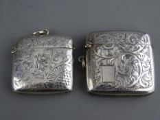 TWO BRIGHT CUT SILVER VESTAS, Birmingham 1930 and Birmingham 1900, total 1.6 troy ozs