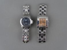 TWO LADY'S WRISTWATCHES - a Tissot Ballade circular dial stainless steel wristwatch with