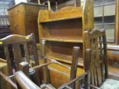 A PARCEL OF POLISHED FURNITURE including nest of three glass topped coffee tables, mahogany