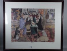 MANNER OF BERYL COOK coloured humorous limited edition (84/600) print - entitled 'Bridge'