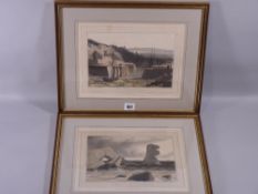 After WILLIAM DANIELL coloured engravings, a pair - the entrance to Amlwch Harbour, Anglesey and The
