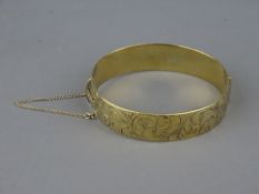 A GILT SILVER HALF BRIGHT CUT BANGLE, 44 grms, Birmingham 1968