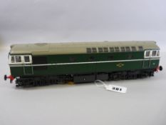 HELJAN 0 GAUGE CLASS 33/0 DIESEL LOCOMOTIVE in BR green with small yellow ends, appears mint and