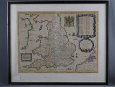 MAP - JOHN OGILBY - New Map of the Kingdom of England and Dominion of Wales showing all the roads