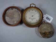 A GILT DRUM CASED COMPENSATED BAROMETER by Negretti & Zambra, London, no. 21061 in original fitted