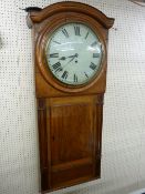 A CIRCA 1840 ACT OF PARLIAMENT/TAVERN CLOCK, substantial oak and mahogany drop case housing a 16 ins