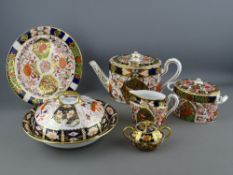 A FOUR PIECE DERBY 198 PATTERN IMARI BIRDS TEASET, a muffin dish 2451 pattern and a small