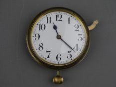 A WHITE METAL ENCASED STRIKING & CHIMING POCKET CLOCK having a 5.5 cms white dial and with side