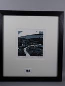 ANN LEWIS limited edition (3/15) linocut print - 'Y Garth, ar ol Y Glan', signed in pencil, 14 x