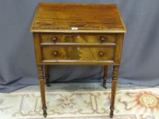 A MID 19th CENTURY MAHOGANY TWO DRAWER SIDE TABLE having a rectangular top over drawers with