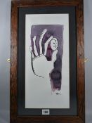 PEA J RESTALL RCA framed contemporary ink drawing - articulated study titled 'Hold You', 40.5 x 28.5