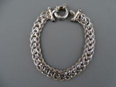 A 925 SILVER LINK TYPE BRACELET, 20 grms