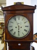 AN EARLY 19th CENTURY CIRCULAR DIAL & MAHOGANY LONGCASE CLOCK, indistinct maker's name to a