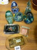 Quantity of assorted paperweights, glass dumps