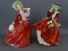 Two Royal Doulton figurines 'Top o' the Hill' copyright 1937 and 'Autumn Breezes' HN1934