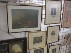 Six various framed prints, images and depicted views of Captain James Cook