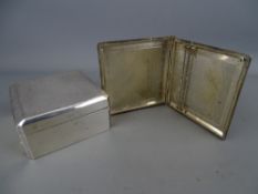 Chester 1929 silver cigarette box and a silver cigarette case with slide-open action, Birmingham