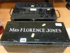 Two vintage deed boxes