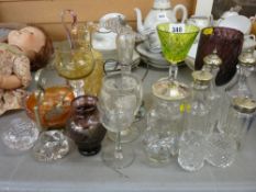 Quantity of vintage colourful and other glassware