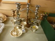 Quantity of EP and other candlesticks and candelabra