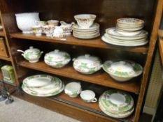 Quantity of Staffs teaware, Wedgwood planter and floral decorated Staffs dinnerware including food