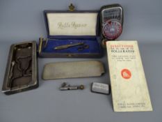 Cased vintage Rolls razor and a Sangamo Weston Master V light meter in zip-up case