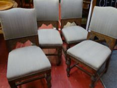 Set of four Edwardian dining chairs
