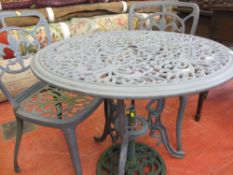 Metal outdoor garden table and chairs