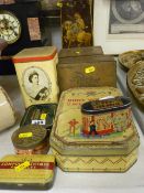 Collection of vintage tins including a rare OXO 'Zoo House' tin