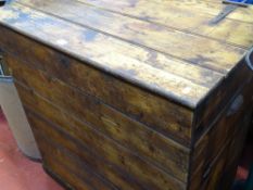 Large tongue and groove trunk with metal carry handles