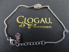 Clogau silver and gold bracelet set with three white sapphires