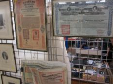 Two framed and a loose quantity of Chinese Imperial Railway Bonds